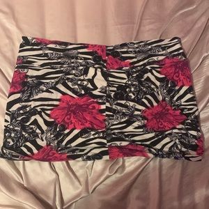 Zebra/Floral, XL Brat Star Skirt